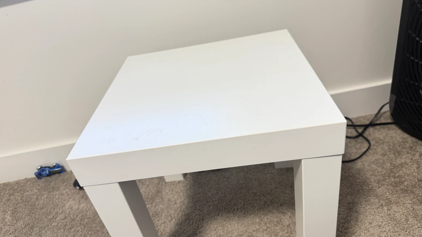 White Cube Side Table nd one white stained oaked effect - photo 3