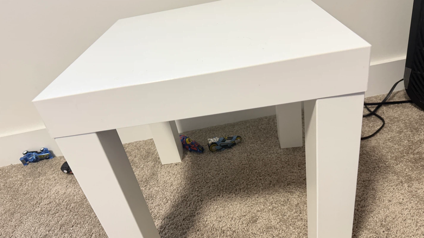 White Cube Side Table nd one white stained oaked effect - photo 4