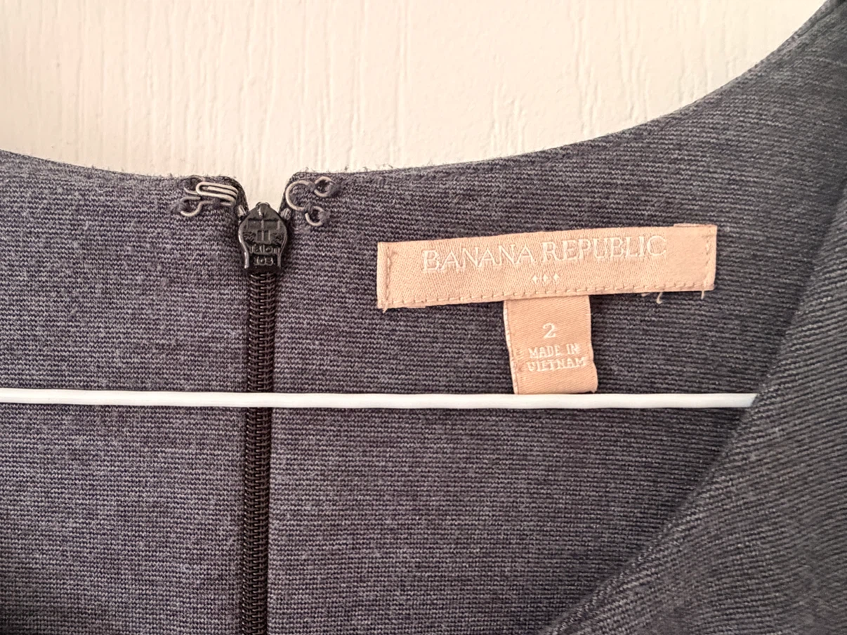 LIKE NEW Banana Republic Grey Cap Sleeve Dress Womens Size 2 - photo 4