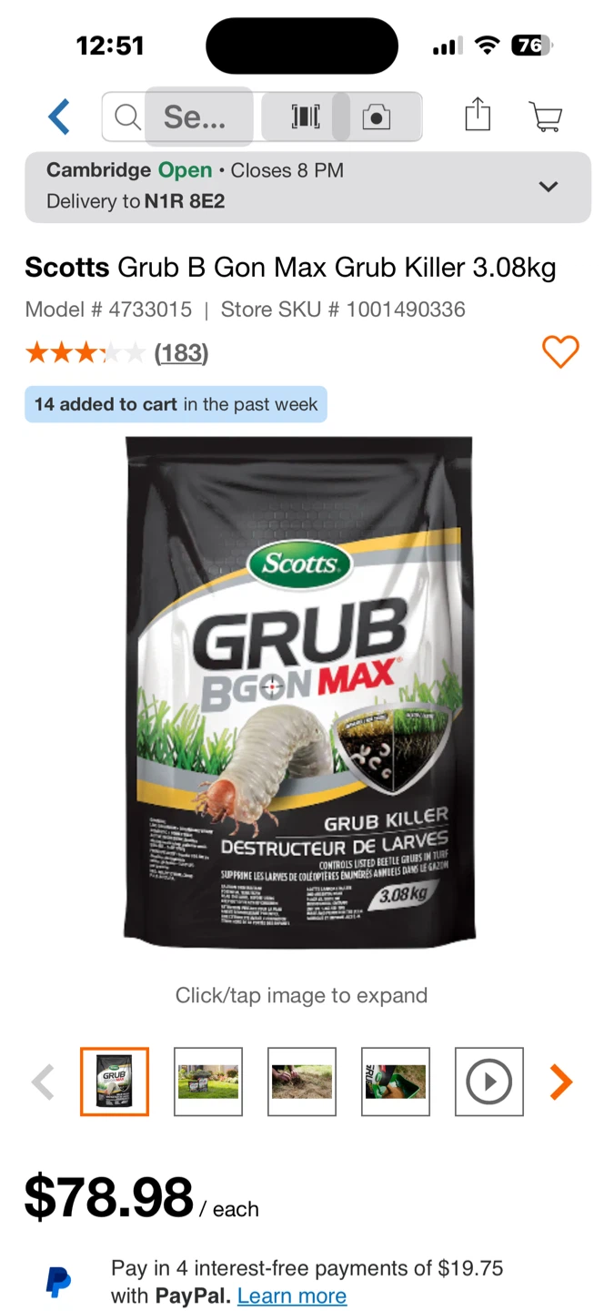 Scotts Grub B Gon Max Grub Killer 3.08kg - photo 2