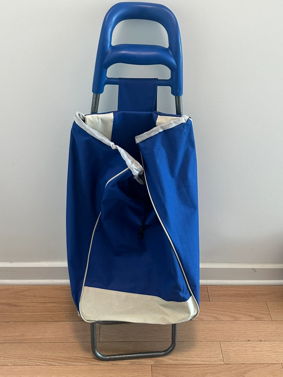 Blue Rolling Shopping Cart