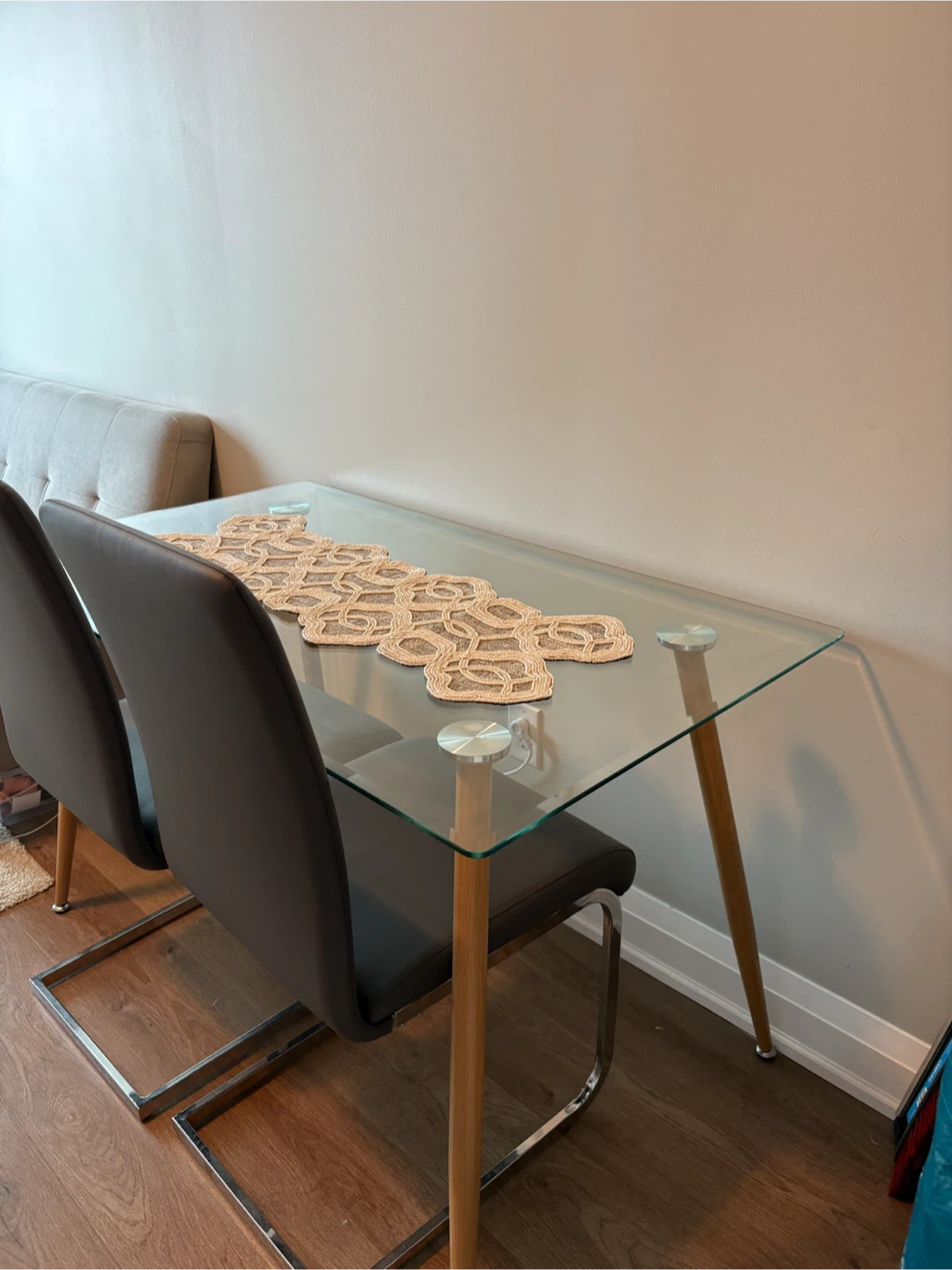 Glass Table , Dining table (47 inch by 27.5 inch)