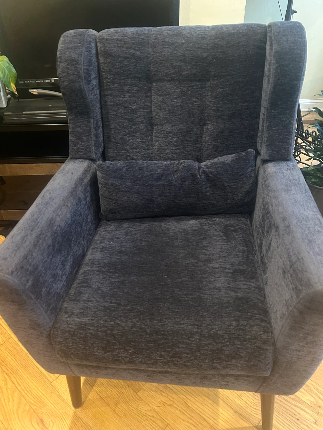Gray Wingback Accent Chair