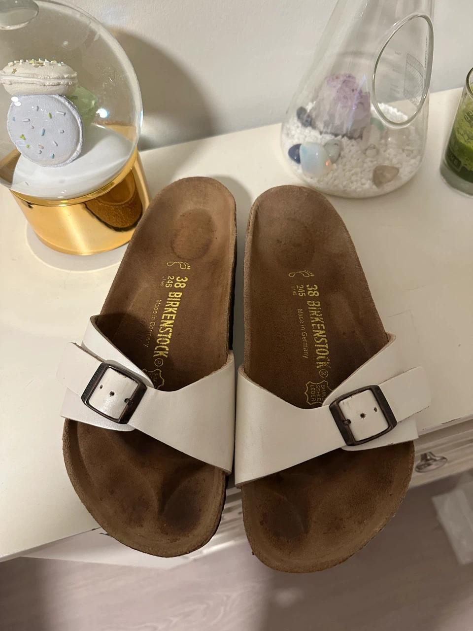 Birkenstock White Sandals Size 38