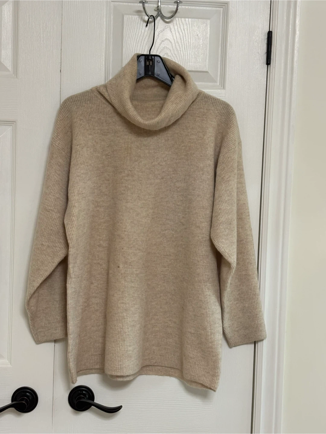 Women's Beige Turtleneck Sweater