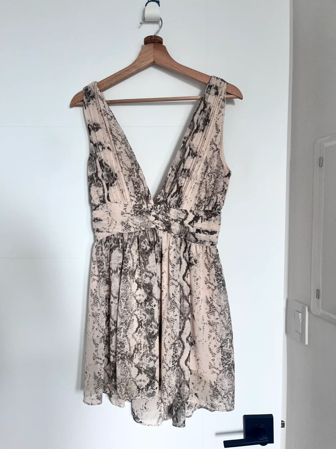 H&M Snake Print Deep V-Neck Mini Dress - photo 2