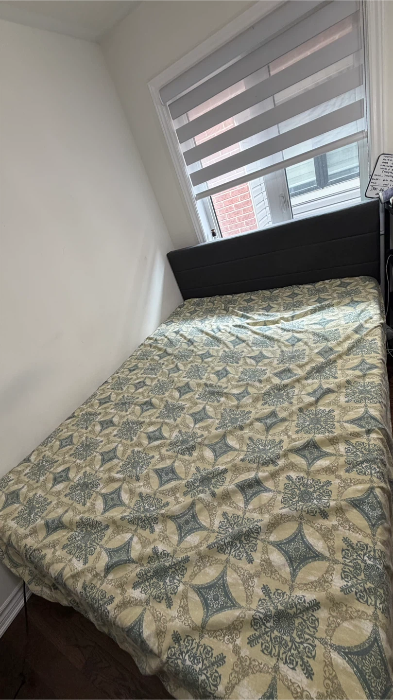 Dark Grey Upholstered Bed Frame with Slats - photo 2
