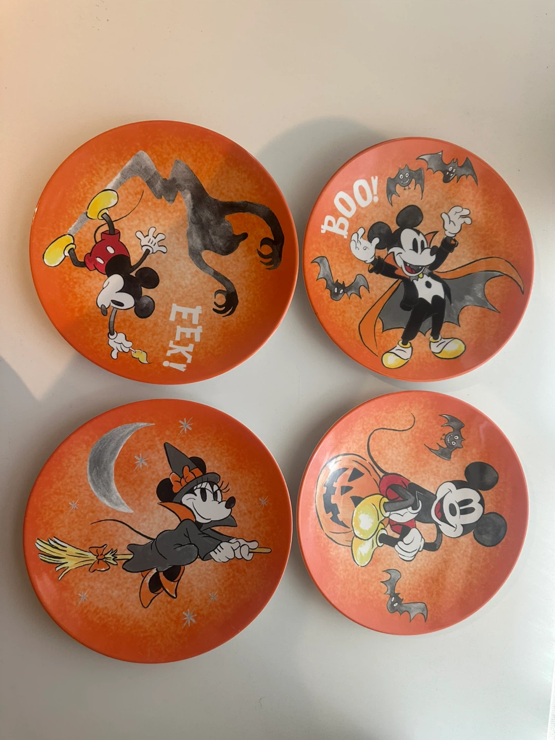 Disney Mickey Mouse Halloween Plates (Set of 4)