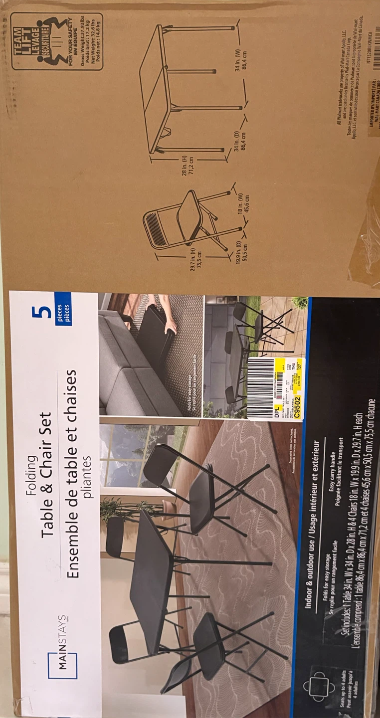 Brand New Mainstays Folding Table & Chair Set - photo 2
