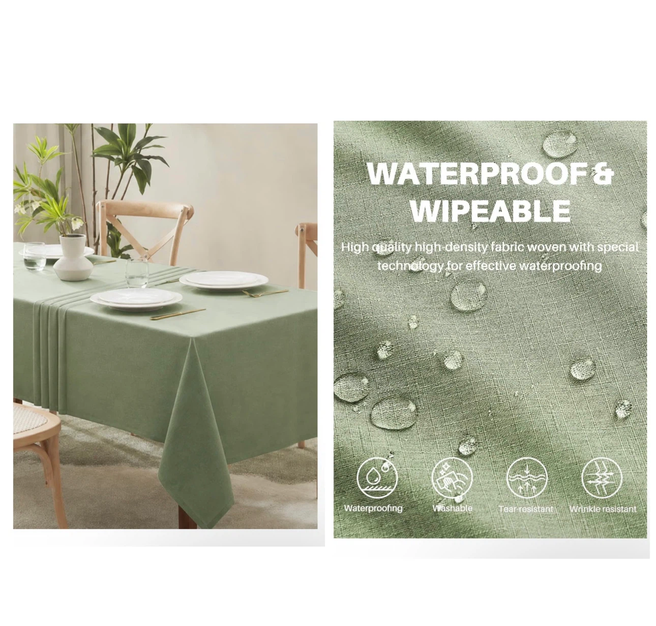 Brand new Textured Linen Rectangle Table Cloth - photo 3