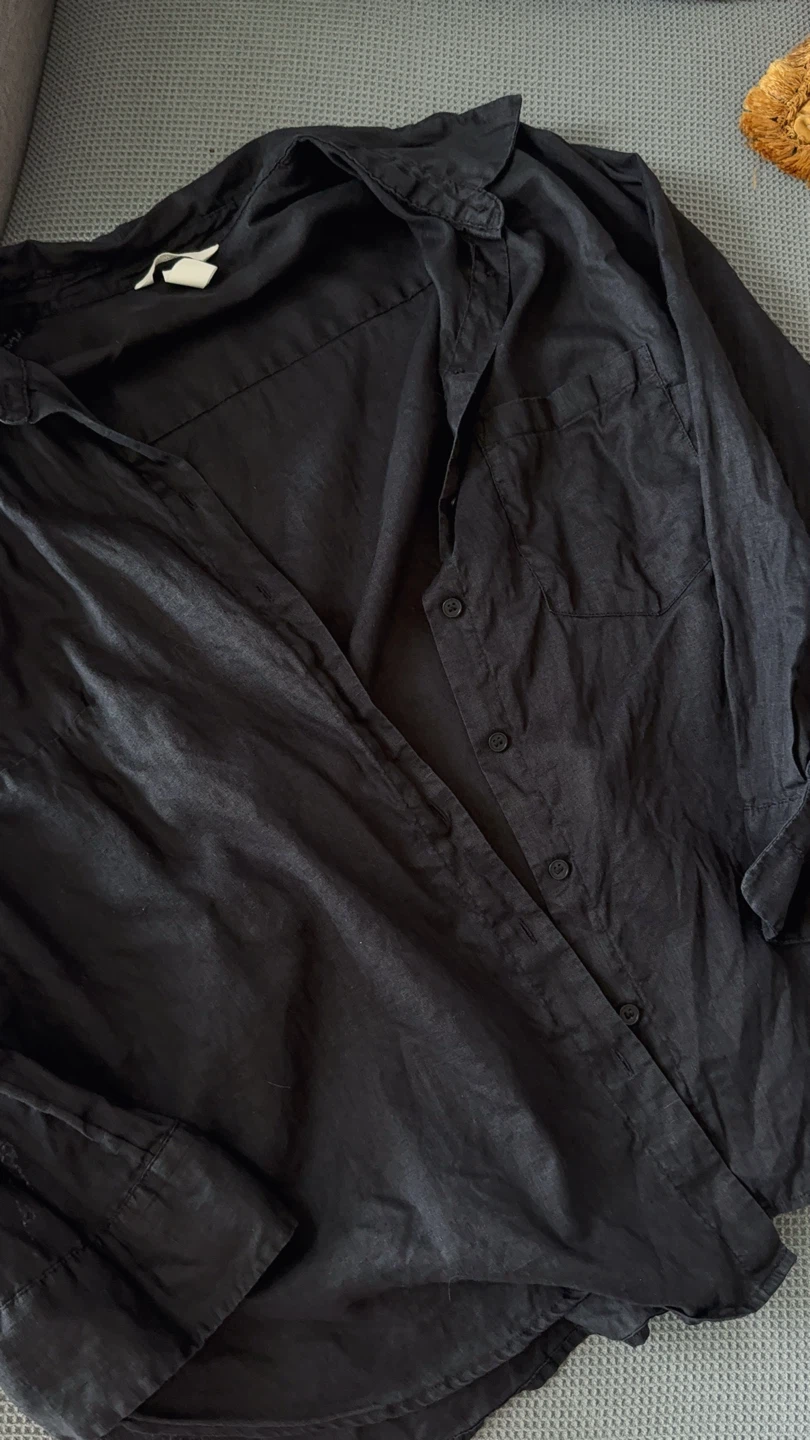 Black Linen Shirt , XL H&M - photo 4
