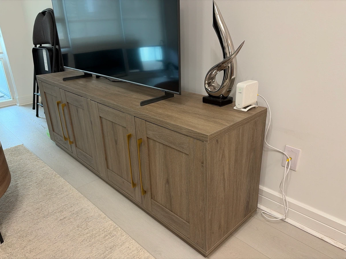 68" Media Console / TV Stand by Lark Manor - Antiqued Gray Oak