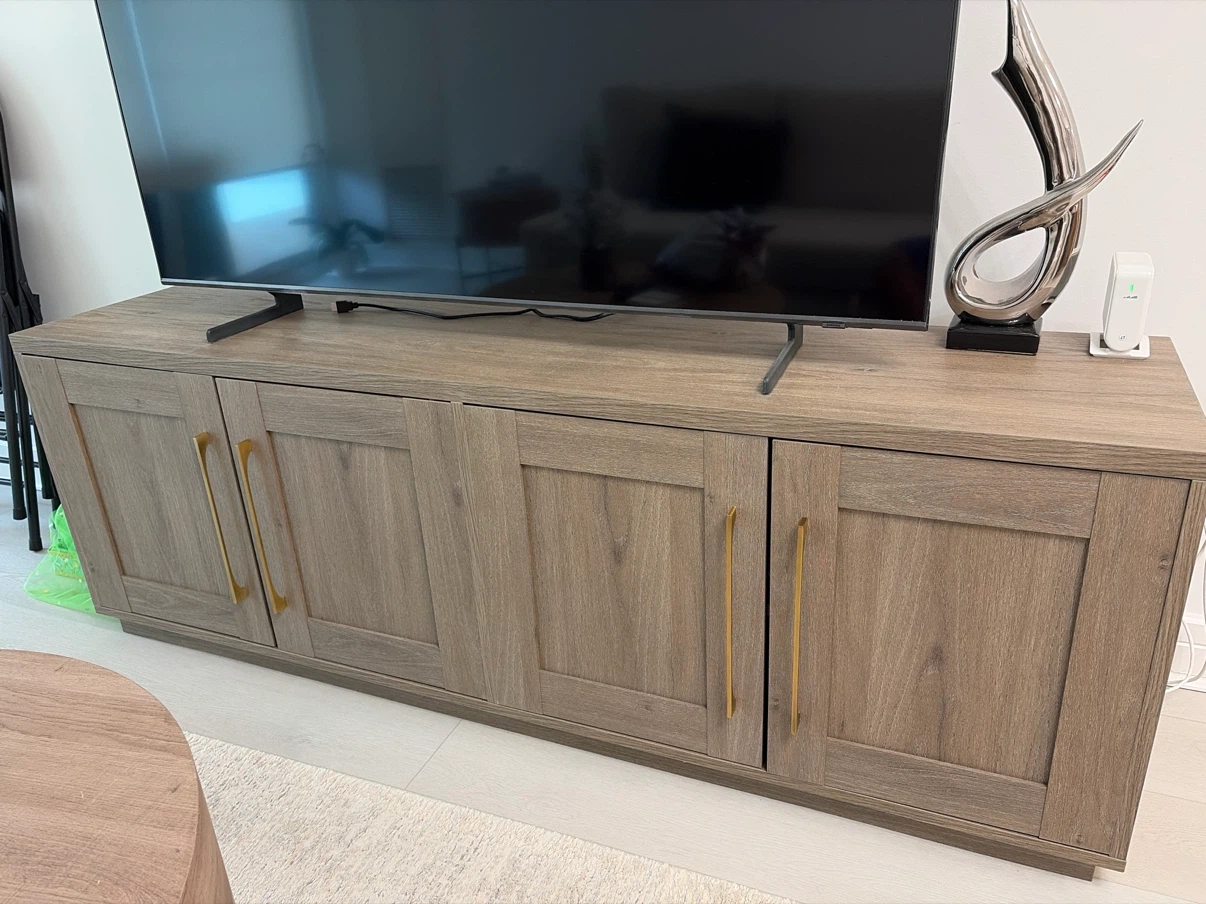 68" Media Console / TV Stand by Lark Manor - Antiqued Gray Oak - photo 2