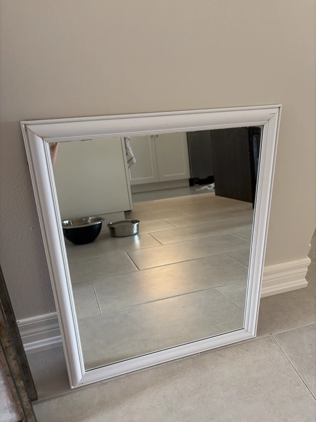 White Framed Mirror