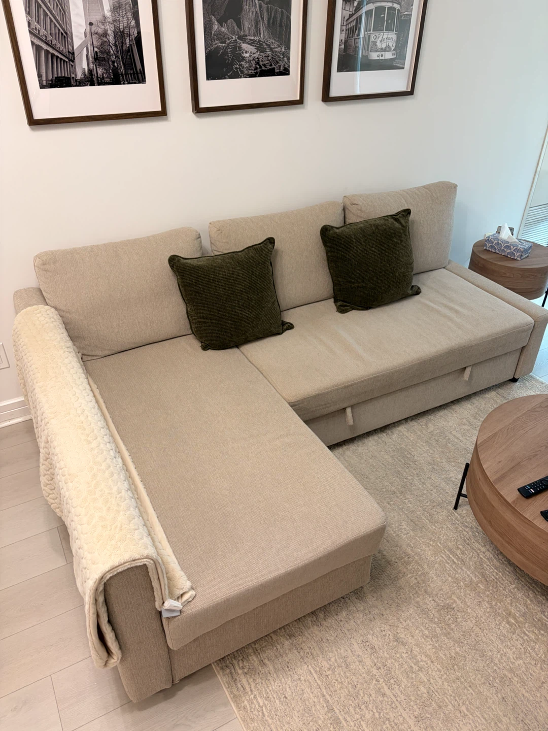 IKEA FRIHETEN Corner Sofa-Bed with Storage - Hyllie Beige - photo 2