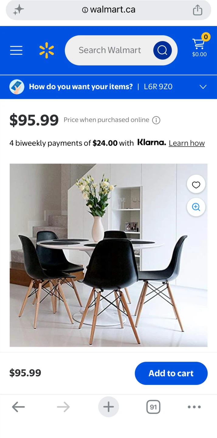 Black Eames Style Dining Chair