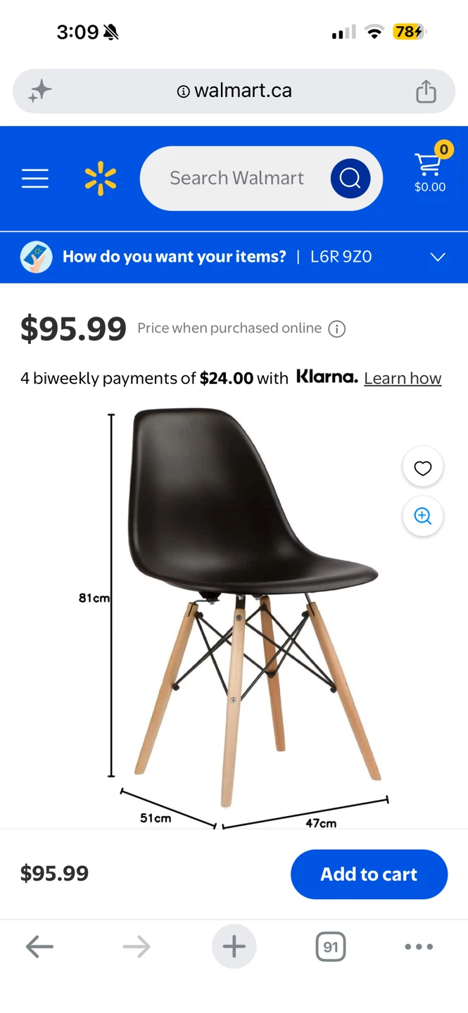 Black Eames Style Dining Chair - photo 2