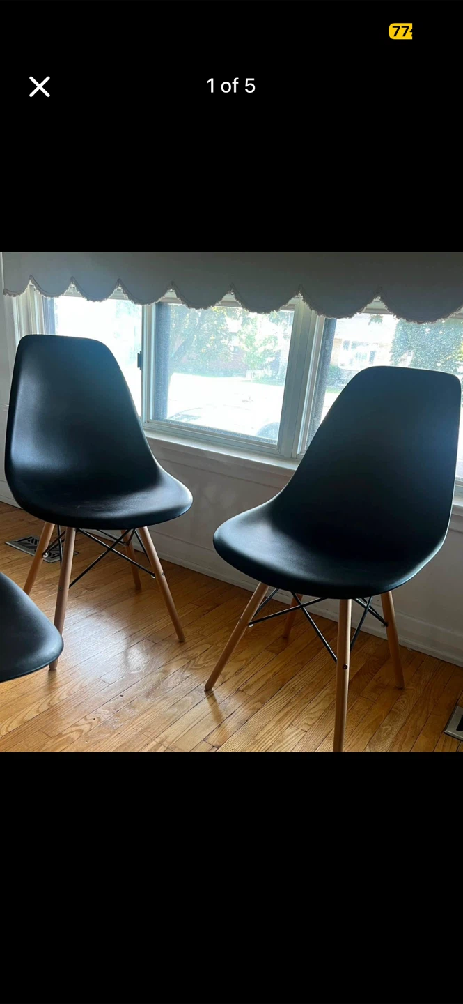 Black Eames Style Dining Chair - photo 3