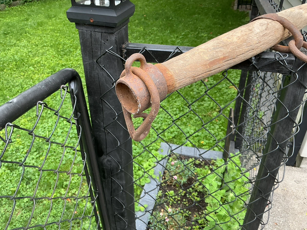 Antique Wooden Ox Yoke with Rusty Metal Hardware - photo 2