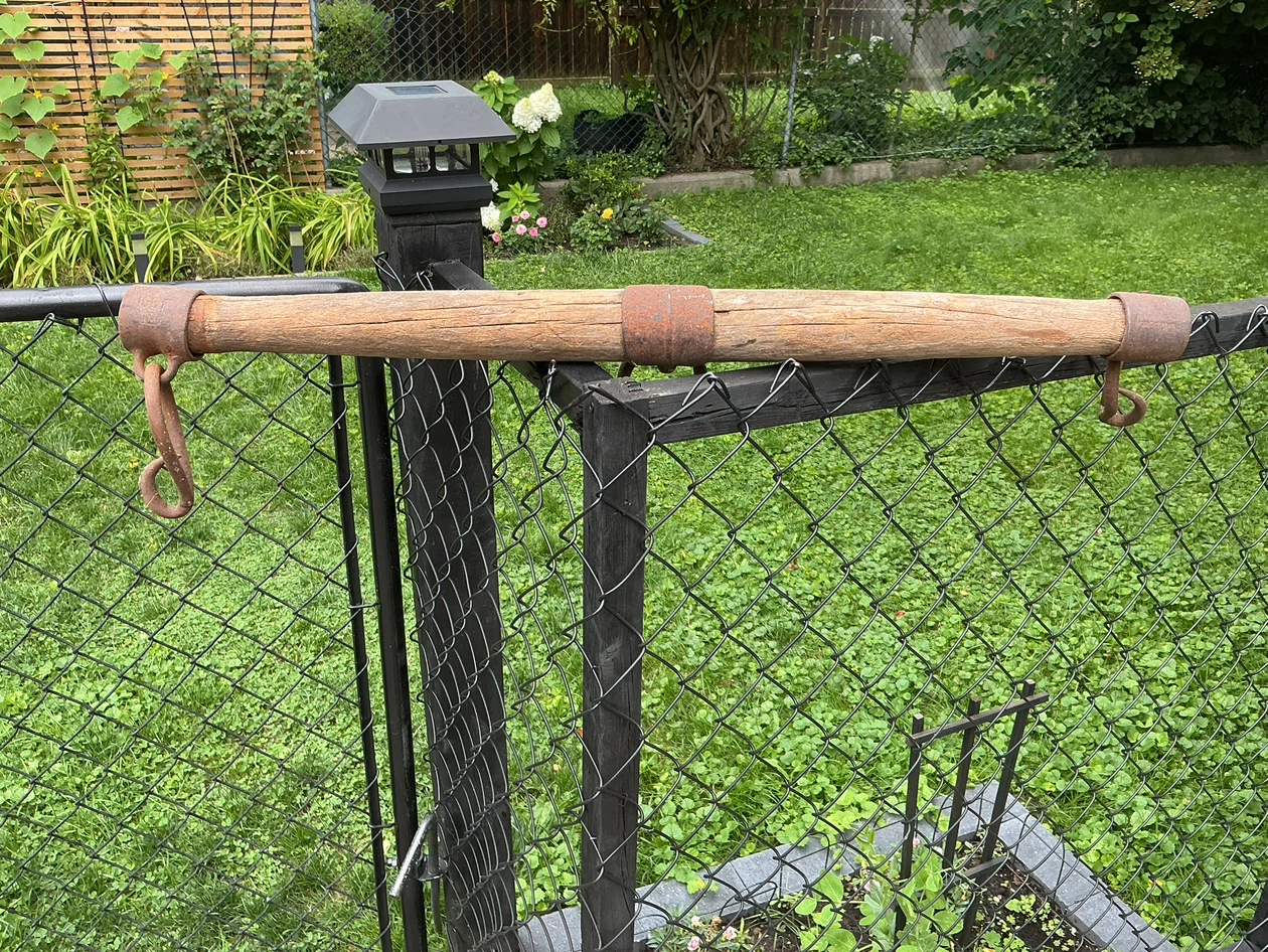 Antique Wooden Ox Yoke with Rusty Metal Hardware - photo 5