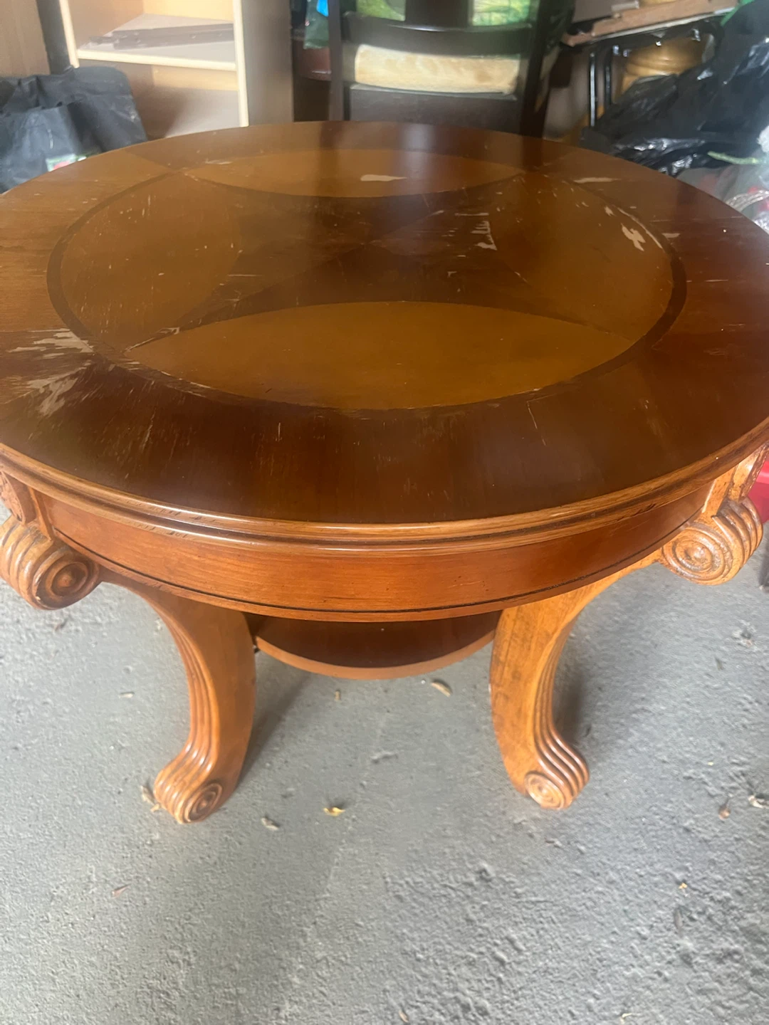 Wooden accent table with inlay detail - photo 5