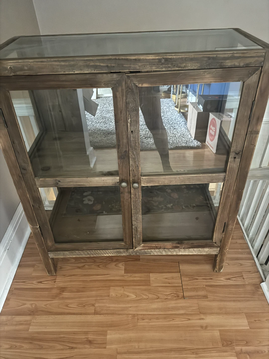 Wooden Display Cabinet with Glass Doors