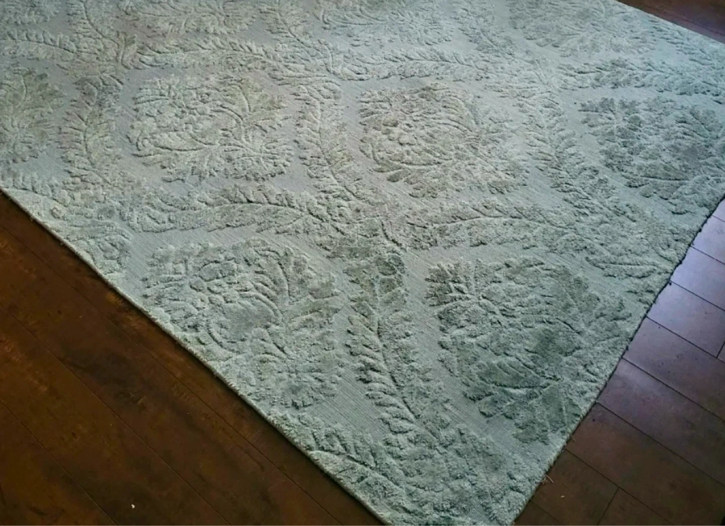 Soft Green Damask Rug