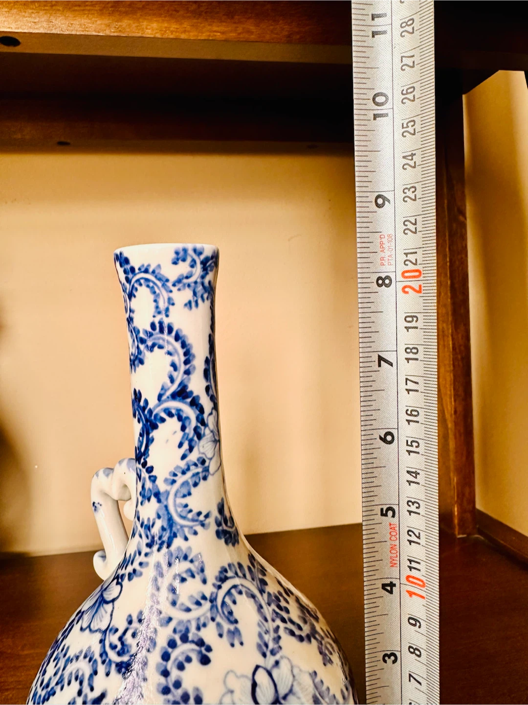Blue and White Floral Ceramic Bud Vase - photo 3