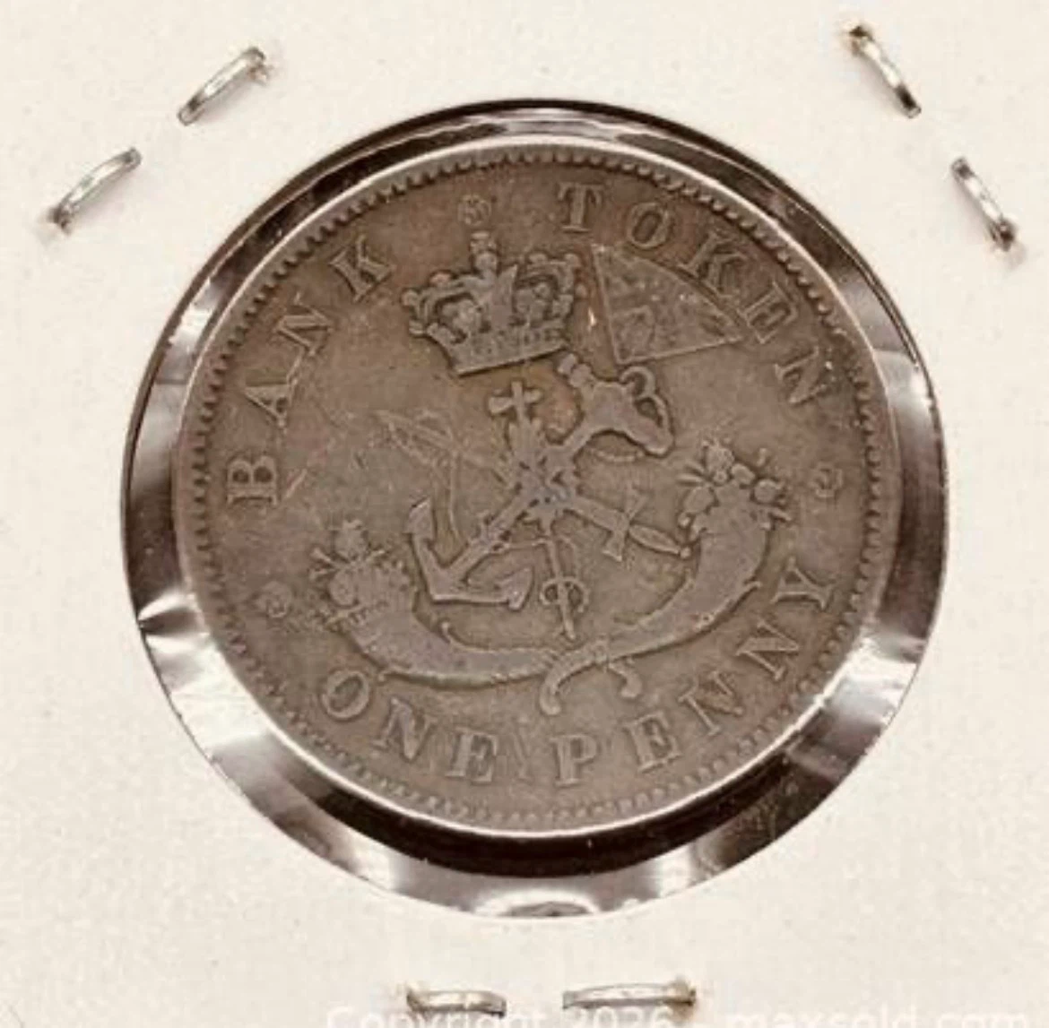 1854 Bank of Upper Canada One Penny Token - photo 2