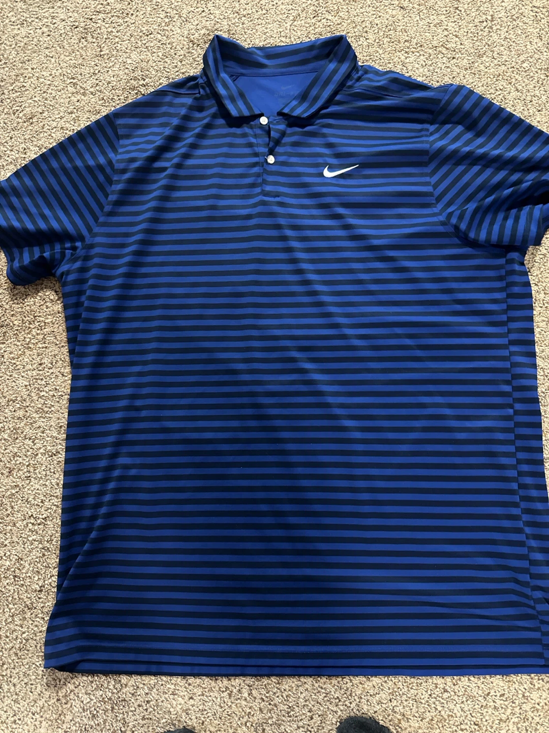 Nike Golf Polo Shirt - Blue/Black Stripe