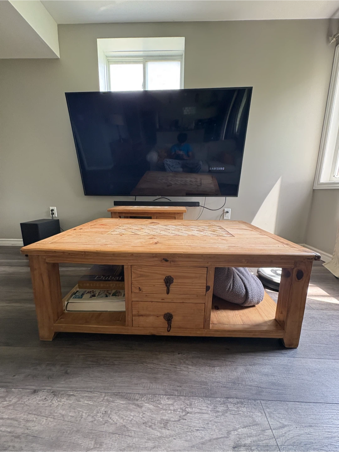 Wooden Coffee Table with Drawer Storage - photo 3