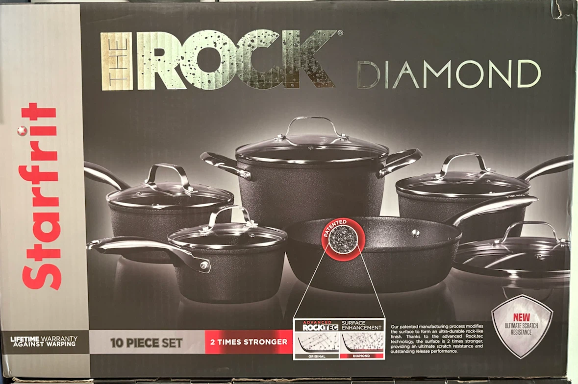 Brand New - Starfrit The Rock Diamond 10pc Cookware Set - photo 5