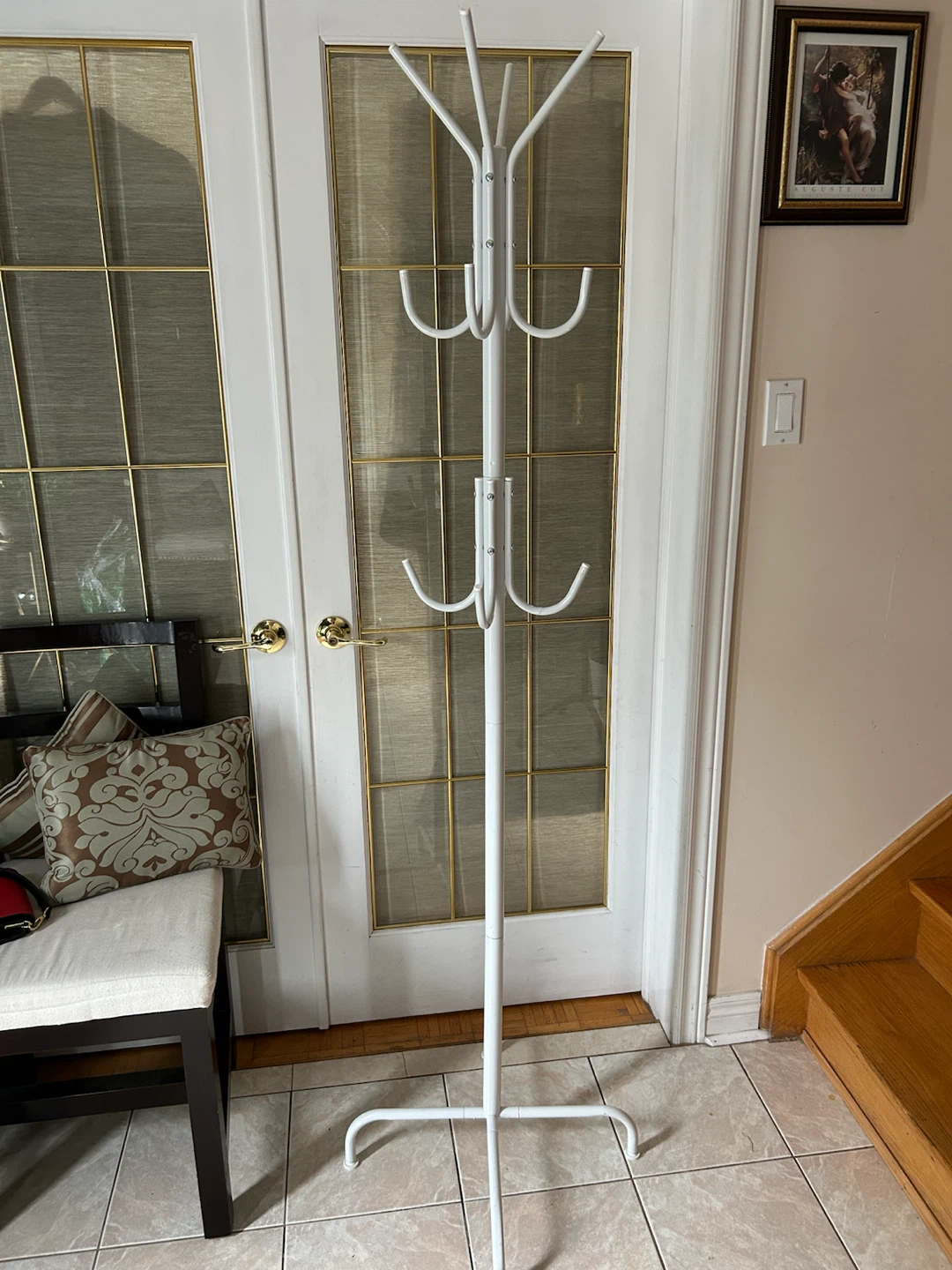 White Standing Coat Rack