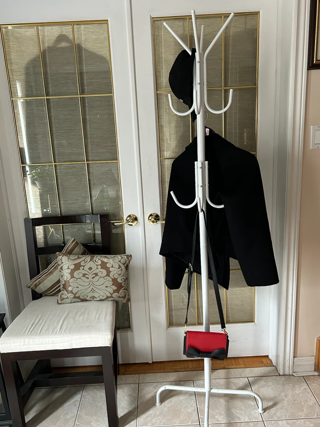 White Standing Coat Rack - photo 2