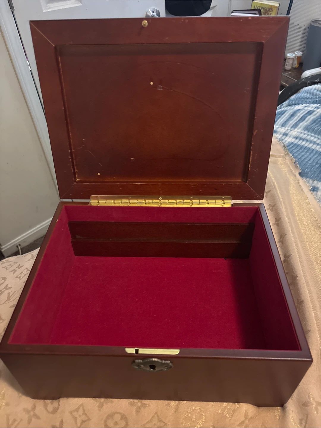 Wooden Jewelry Box with Red UV Velvet Lining - photo 2