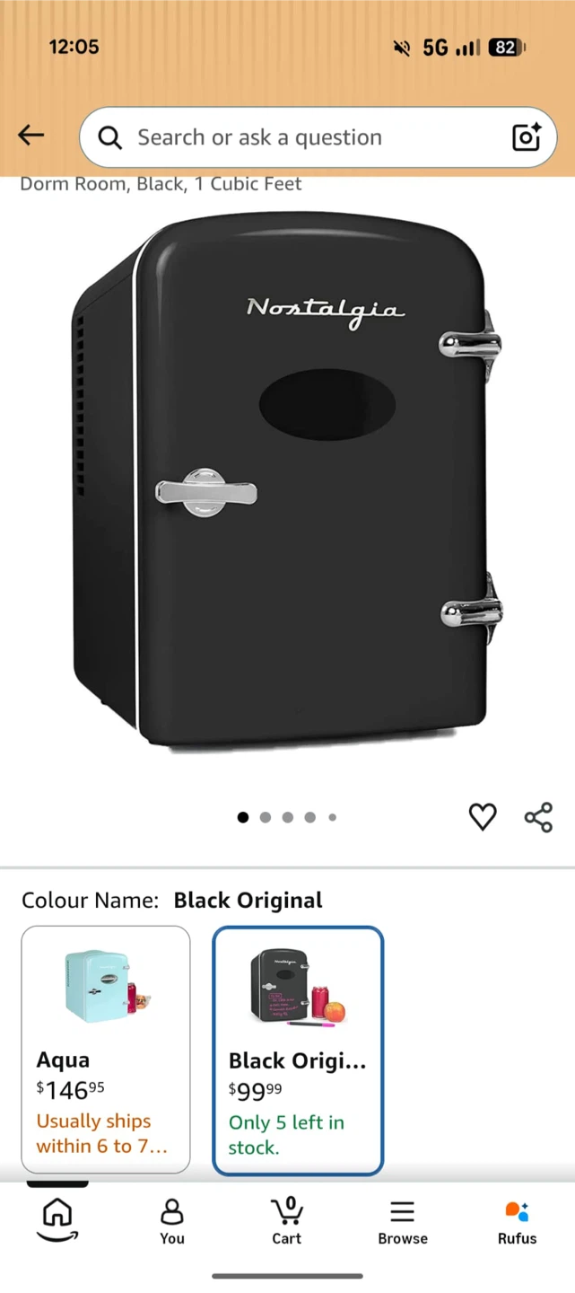 Nostalgia Retro Mini Refrigerator - Black - photo 2