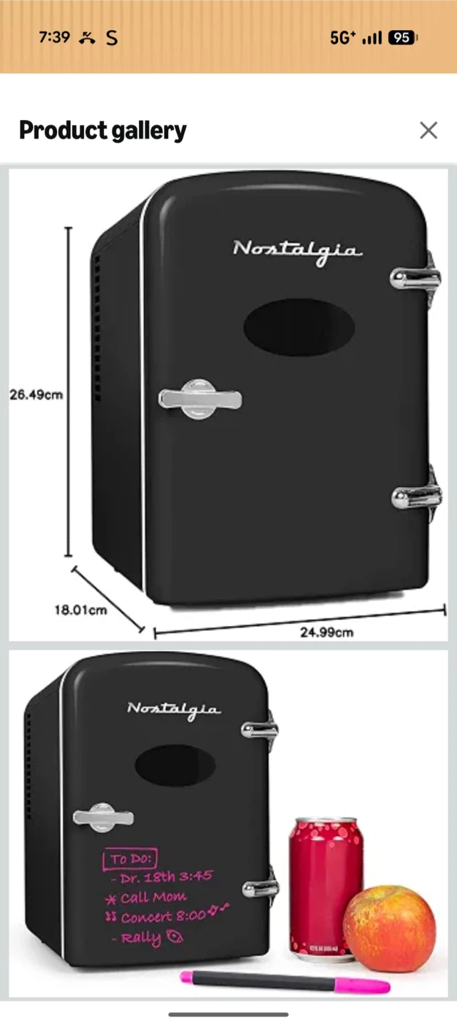 Nostalgia Retro Mini Refrigerator - Black - photo 3
