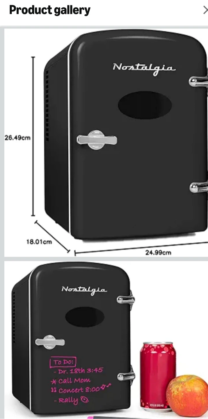 Nostalgia Retro Mini Refrigerator - Black - photo 4