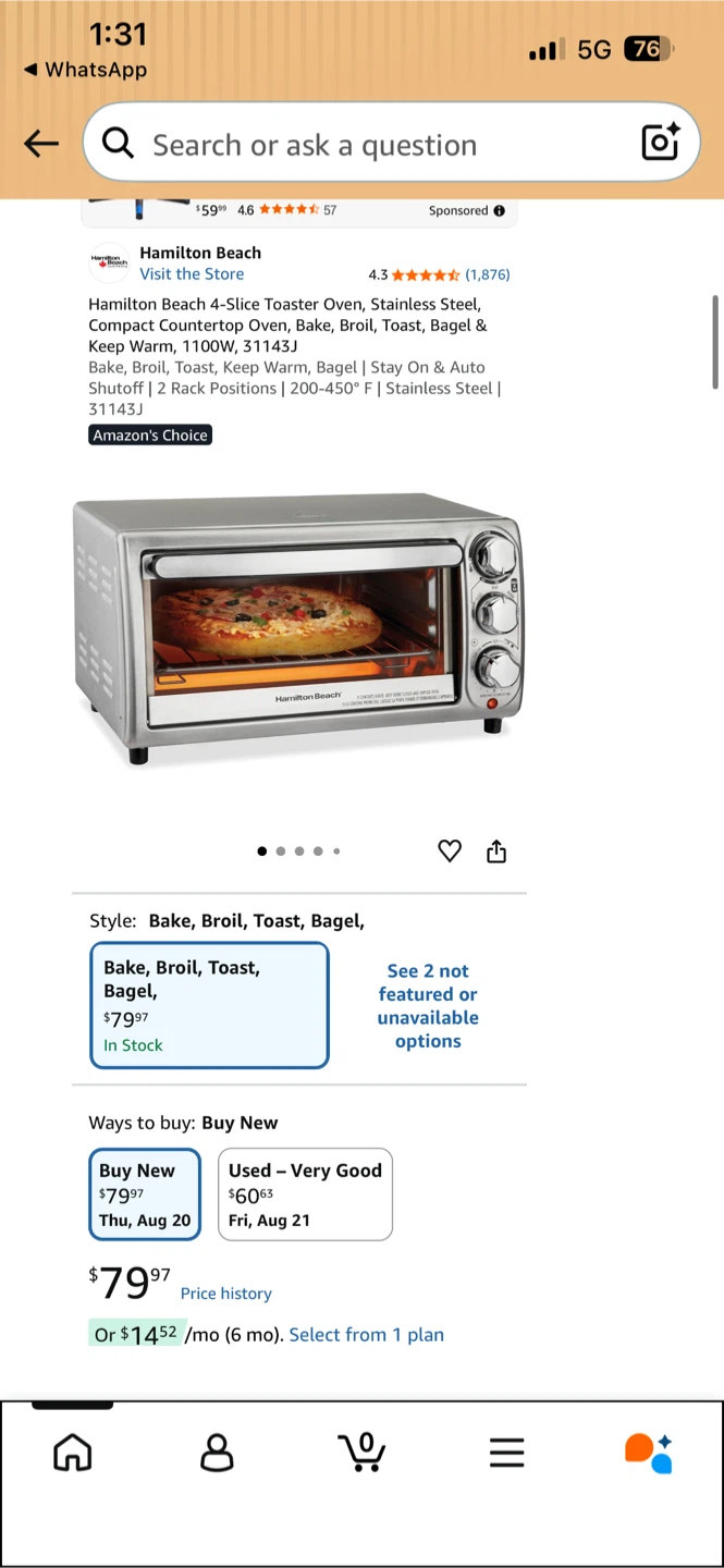 Hamilton Beach 4-Slice Toaster Oven, Stainless Steel - photo 5