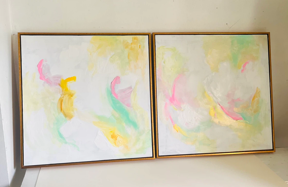 Original Abstract Art Canvas Set of 2