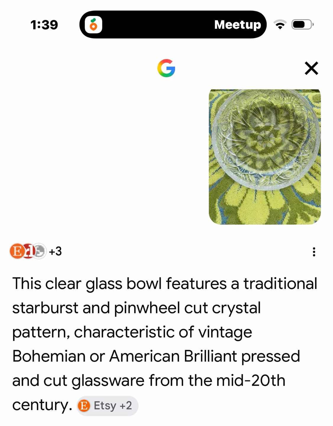 Vintage Cut Glass Bowl - photo 5