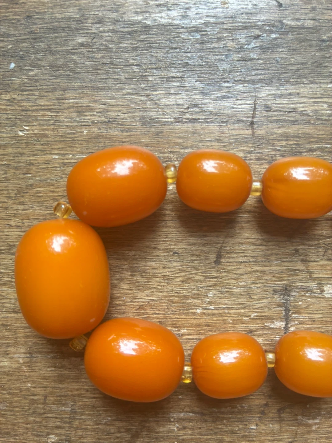 Vintage Elegant Bohemian Orange Resin Necklace Donlands O'Connor
