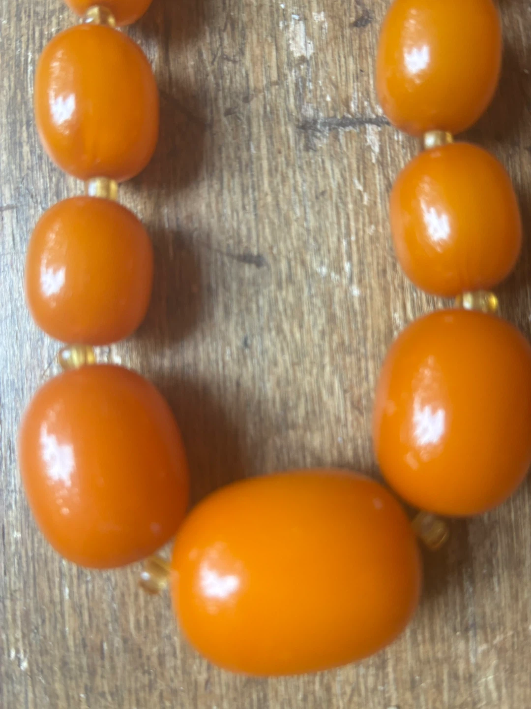 Vintage Elegant Bohemian Orange Resin Necklace Donlands O'Connor - photo 2
