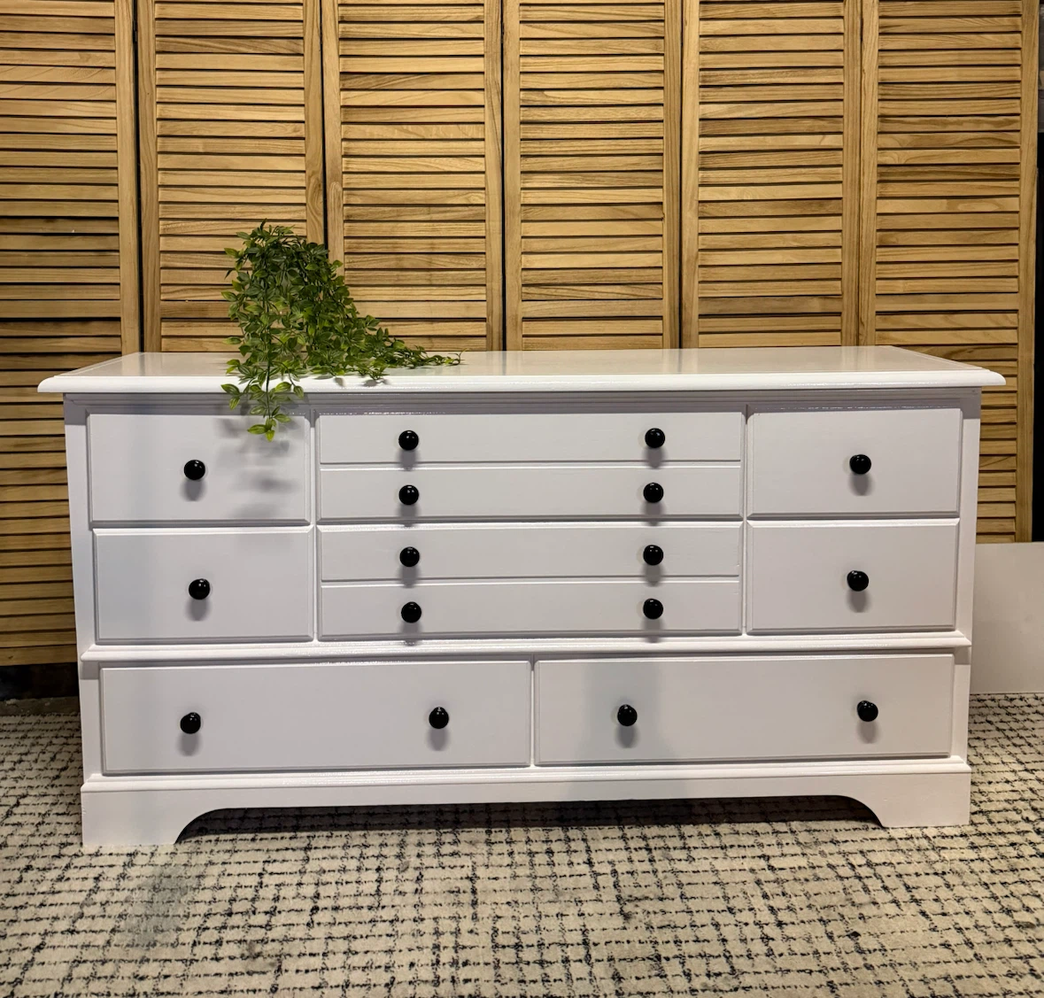 White Refinished 8-Drawer Dresser
