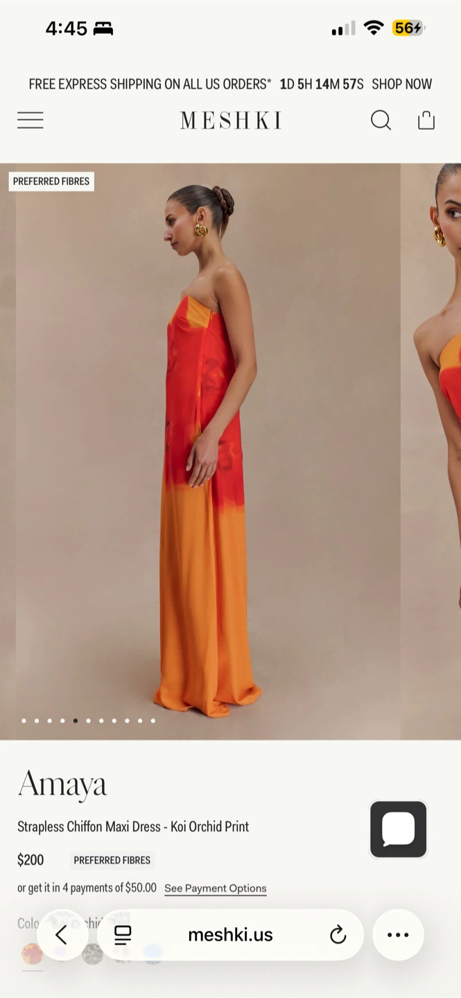 Meshki Amaya Strapless Chiffon Maxi Dress - Koi Orchid Print - photo 2