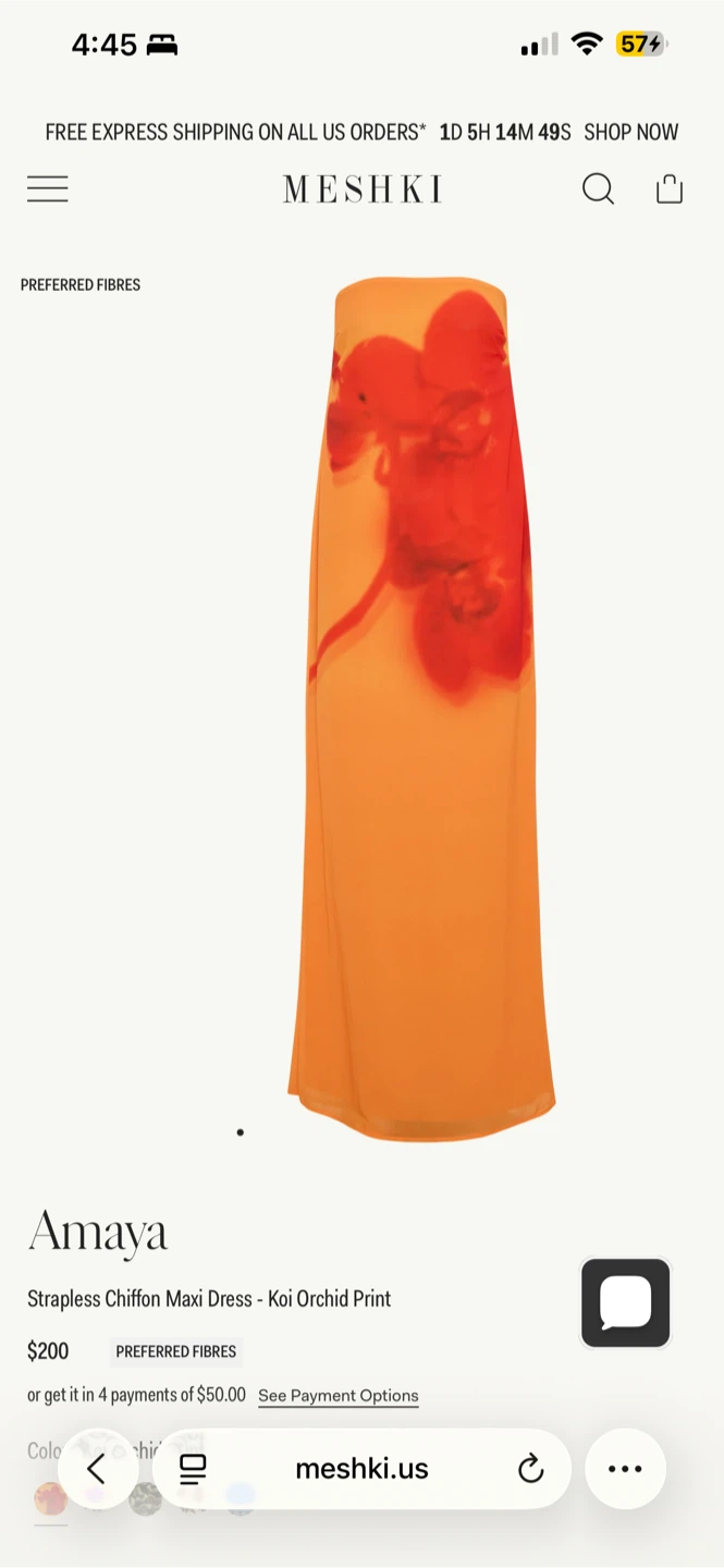 Meshki Amaya Strapless Chiffon Maxi Dress - Koi Orchid Print - photo 3