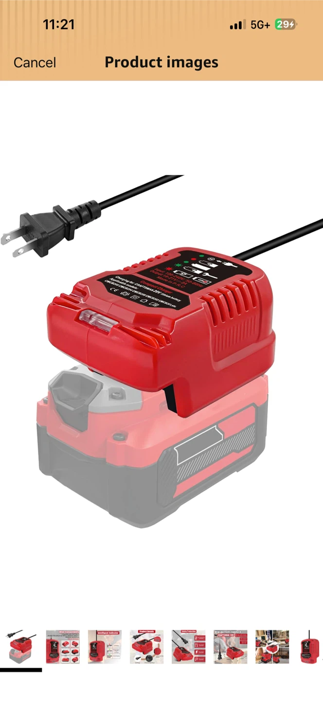 for Craftsman 20V V20 Mini Battery Charger, 2A Fast Charger