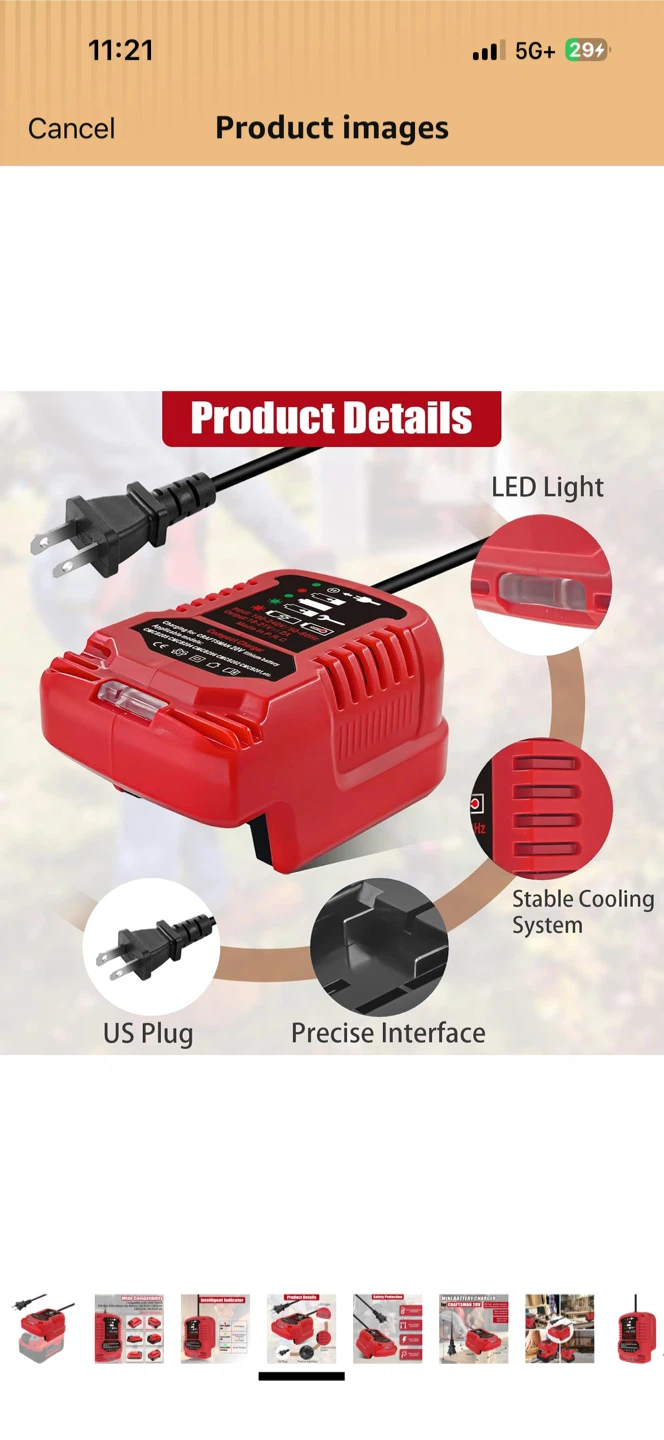 for Craftsman 20V V20 Mini Battery Charger, 2A Fast Charger - photo 4