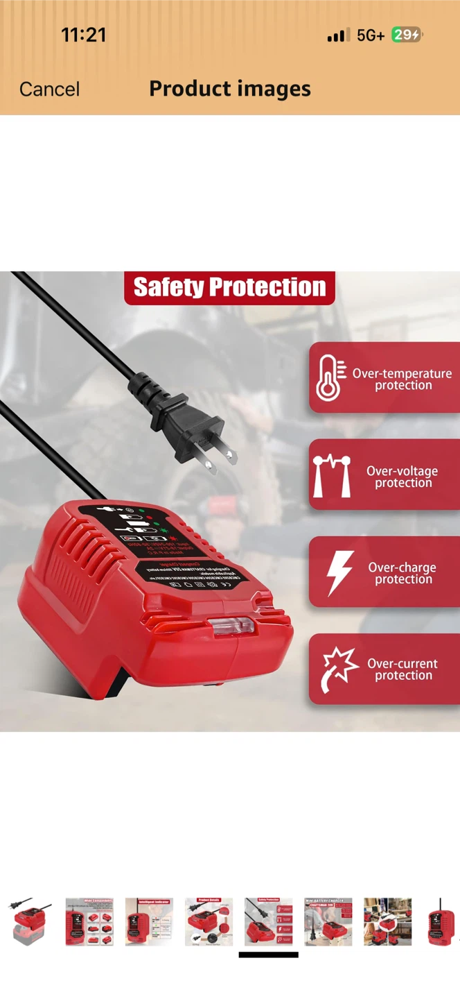 for Craftsman 20V V20 Mini Battery Charger, 2A Fast Charger - photo 5