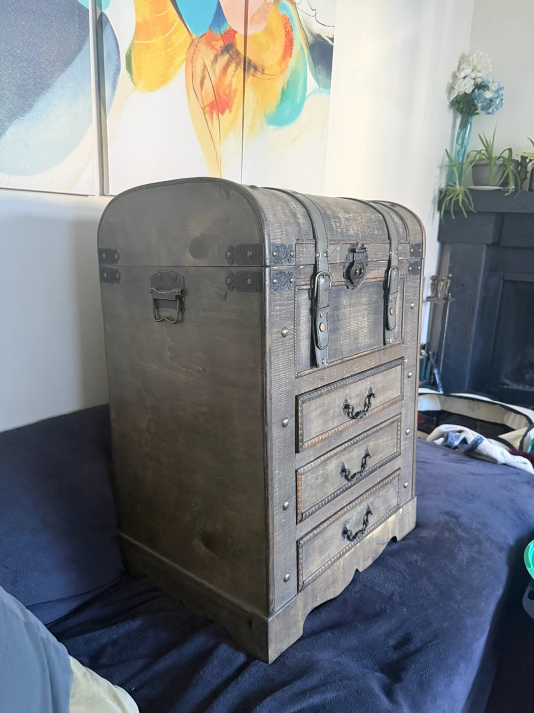 Vintage Style Wooden Storage Chest with Drawers - photo 2